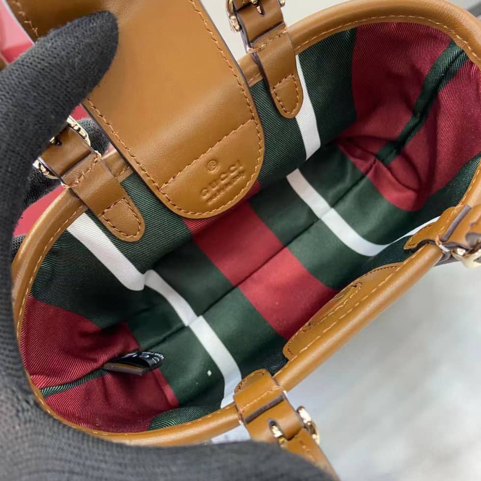 Gucci GG Emblem Mini Brown Shoulder Bag 855491_7_157840 Gucci GG Emblem Mini Brown Shoulder Bag 855491