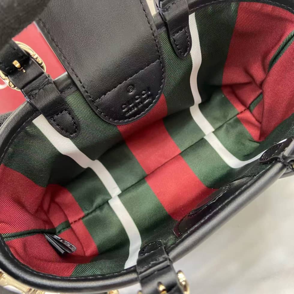 Gucci GG Emblem Mini Shoulder Bag Black Brown_7_157850 Gucci GG Emblem Mini Shoulder Bag Black Brown