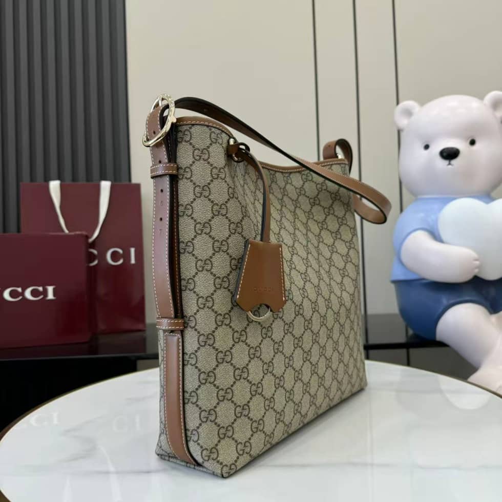 Gucci GG Emblem Medium Shoulder Bag Brown 847452_1_157880 Gucci GG Emblem Medium Shoulder Bag Brown 847452