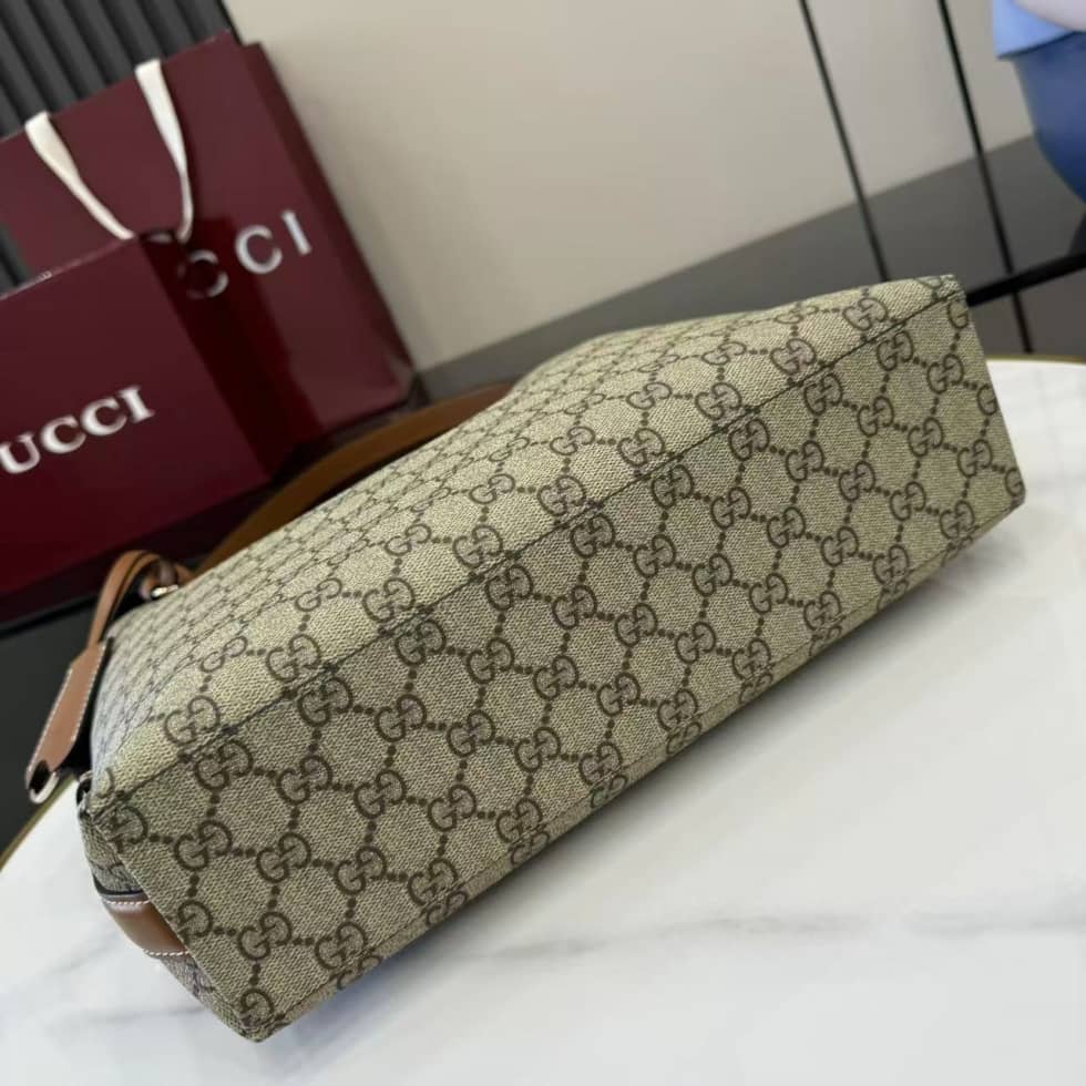 Gucci GG Emblem Medium Shoulder Bag Brown 847452_6_157880 Gucci GG Emblem Medium Shoulder Bag Brown 847452