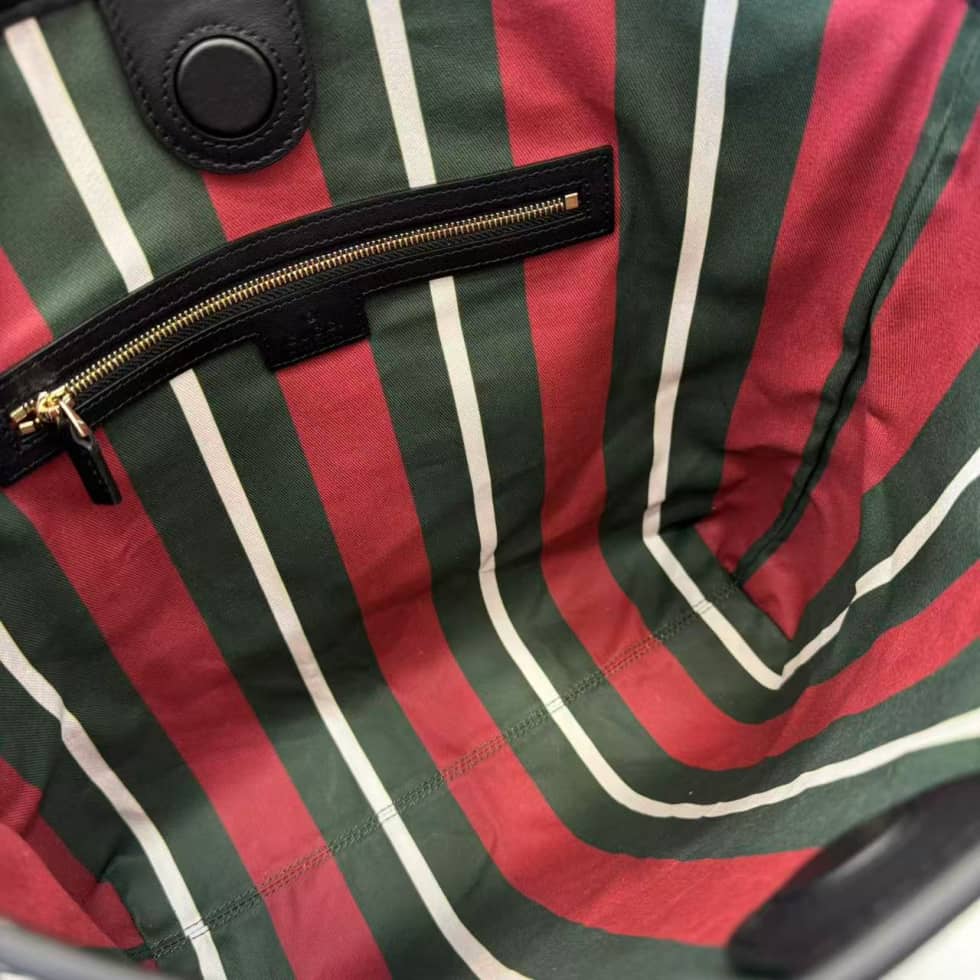 Gucci GG Emblem Medium Shoulder Bag Black Brown_7_157890 Gucci GG Emblem Medium Shoulder Bag Black Brown