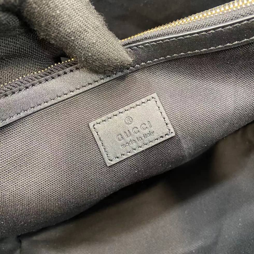 Gucci GG Emblem Medium Black Bucket Bag 815103_8_157900 Gucci GG Emblem Medium Black Bucket Bag 815103
