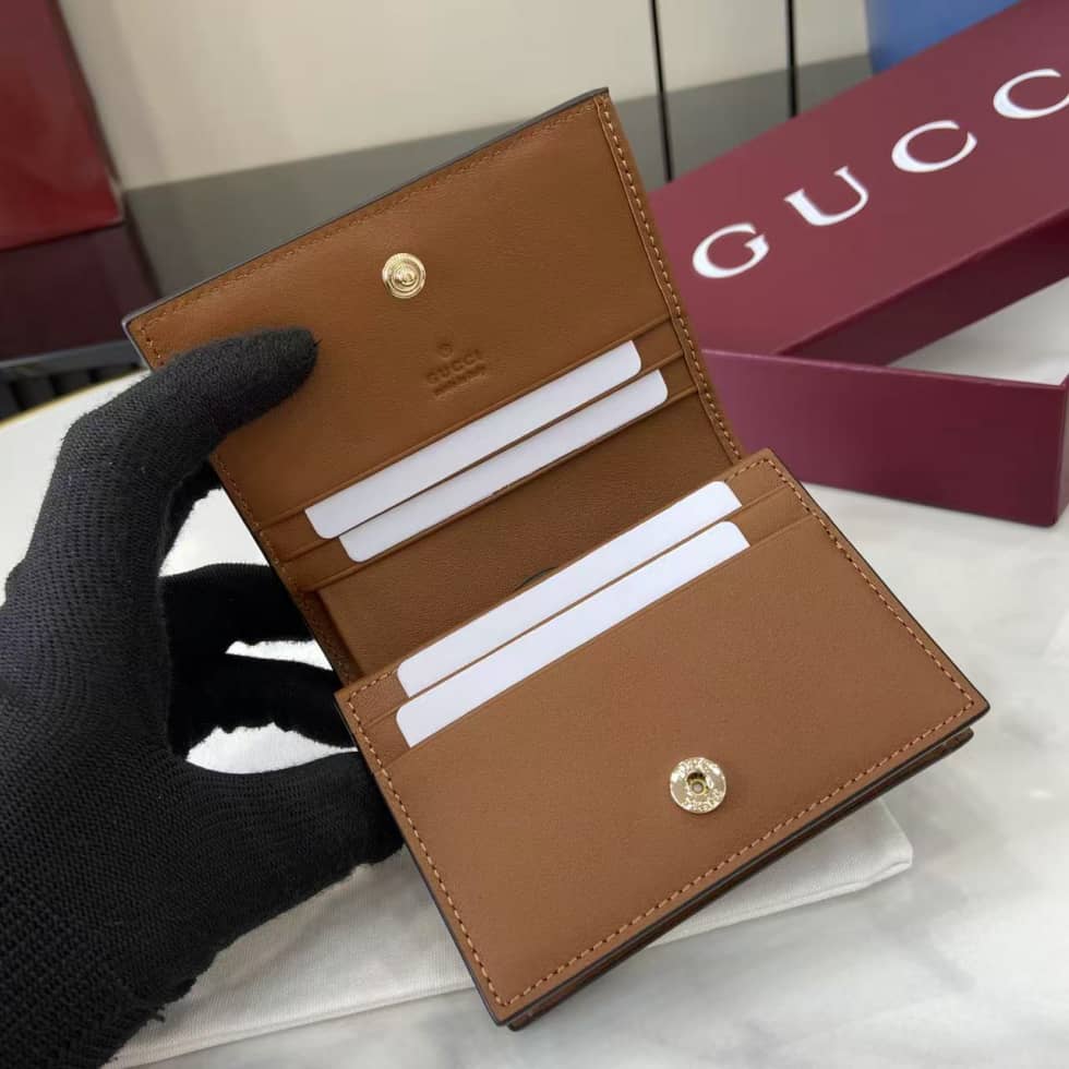 Gucci GG Emblem Bifold Brown Wallet 847207_6_157920 Gucci GG Emblem Bifold Brown Wallet 847207