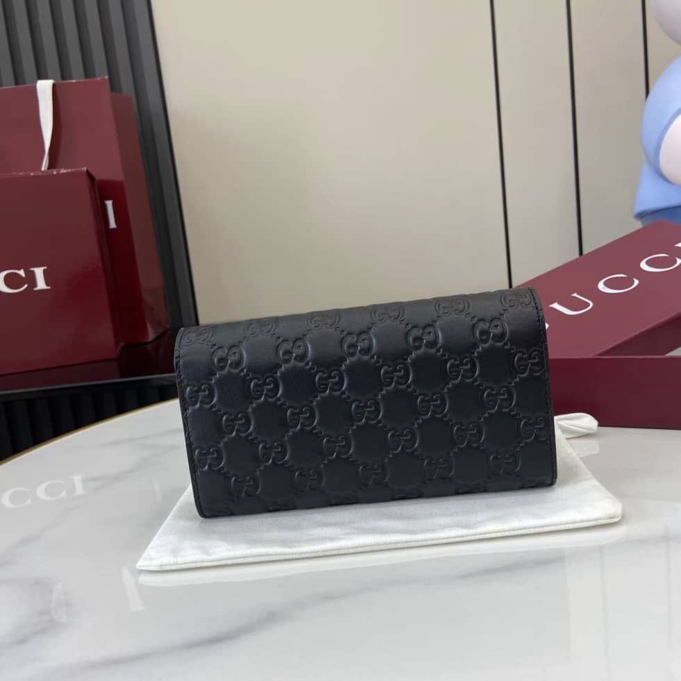 Gucci GG Emblem Black Continental Wallet 847210_1_158010 Gucci GG Emblem Black Continental Wallet 847210