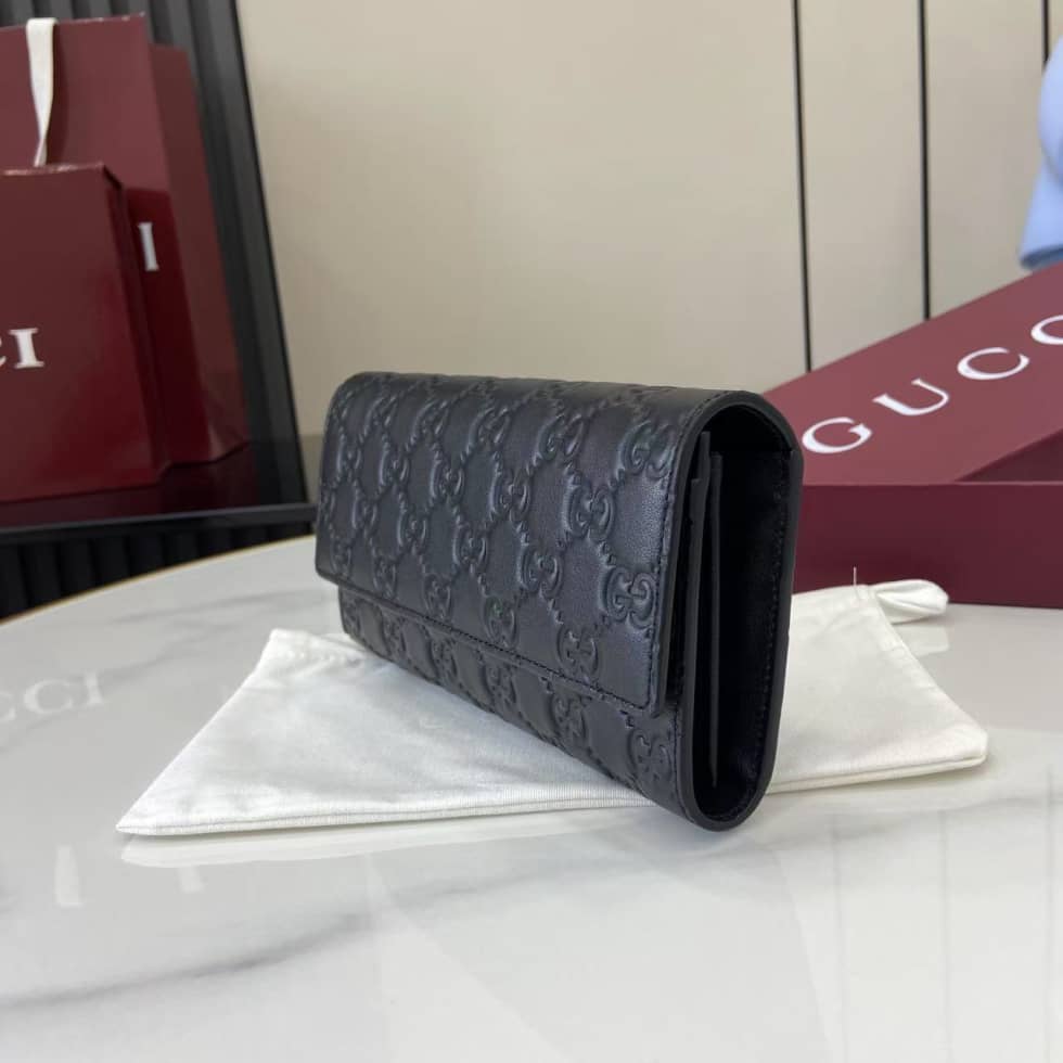 Gucci GG Emblem Black Continental Wallet 847210_2_158010 Gucci GG Emblem Black Continental Wallet 847210