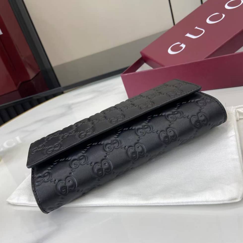 Gucci GG Emblem Black Continental Wallet 847210_3_158010 Gucci GG Emblem Black Continental Wallet 847210
