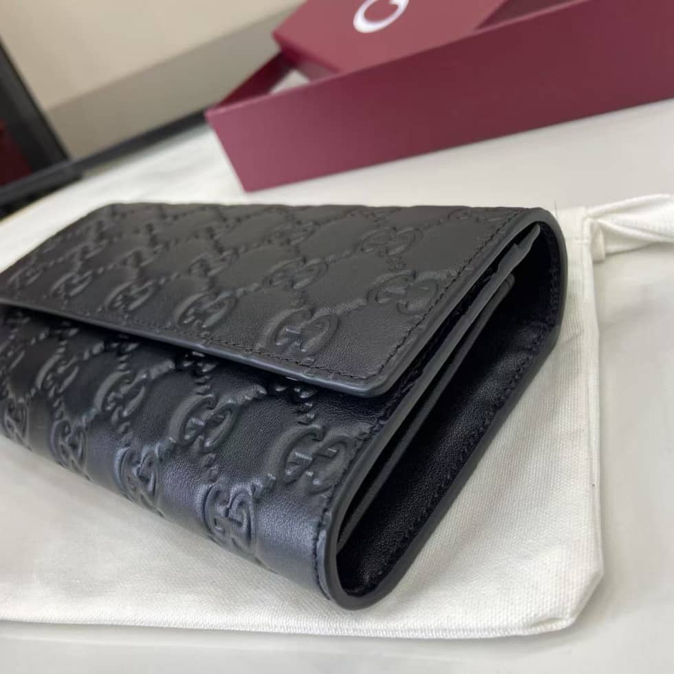 Gucci GG Emblem Black Continental Wallet 847210_4_158010 Gucci GG Emblem Black Continental Wallet 847210