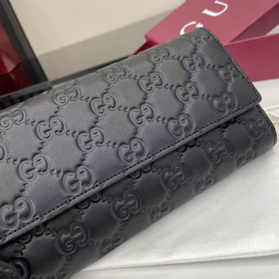 Gucci GG Emblem Black Continental Wallet 847210_5_158010 Gucci GG Emblem Black Continental Wallet 847210