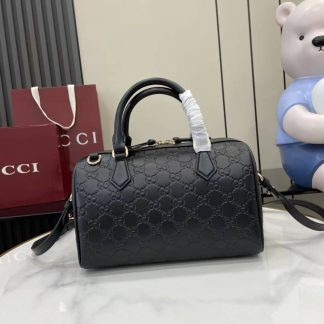 Gucci GG Emblem Medium Black Boston Bag 848886