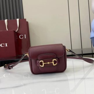 Gucci Horsebit 1955 Leather Small Red Shoulder Bag