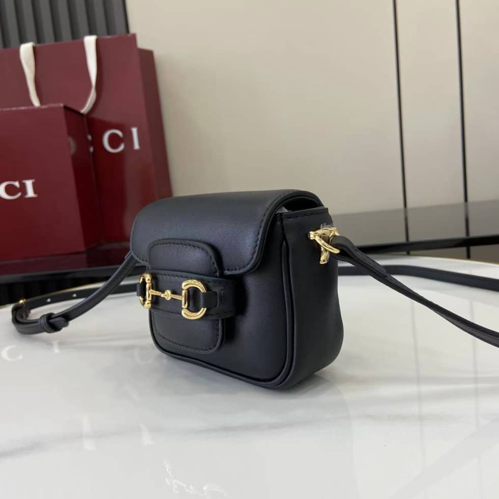 Gucci Horsebit 1955 Leather Small Black Shoulder Bag_2_158070 Gucci Horsebit 1955 Leather Small Black Shoulder Bag