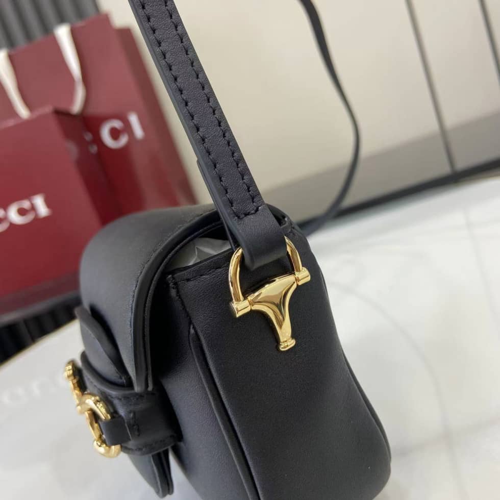 Gucci Horsebit 1955 Leather Small Black Shoulder Bag_4_158070 Gucci Horsebit 1955 Leather Small Black Shoulder Bag