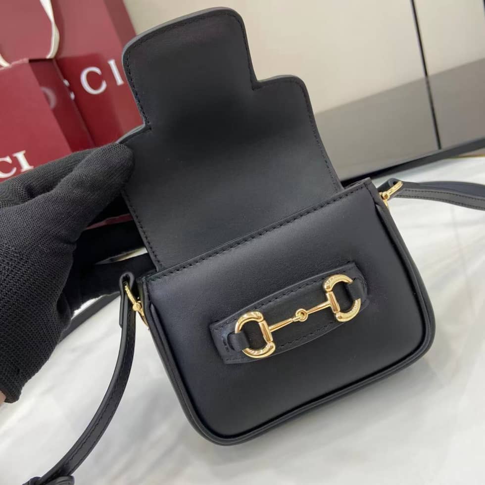 Gucci Horsebit 1955 Leather Small Black Shoulder Bag_6_158070 Gucci Horsebit 1955 Leather Small Black Shoulder Bag