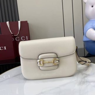 Gucci Horsebit 1955 Aura Small White Shoulder Bag