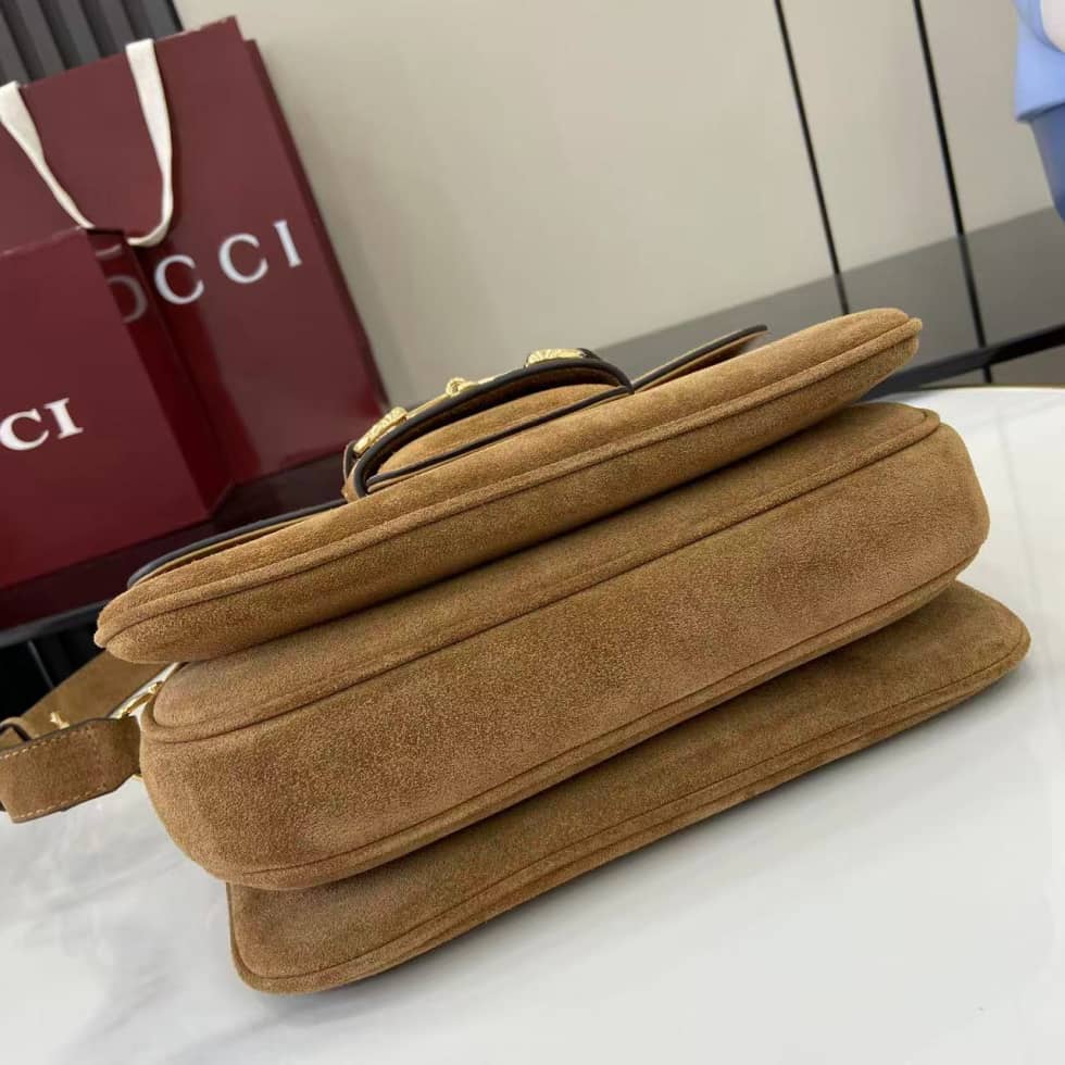 Gucci Horsebit 1955 Aura Suede Small Brown Shoulder Bag_3_158140 Gucci Horsebit 1955 Aura Suede Small Brown Shoulder Bag