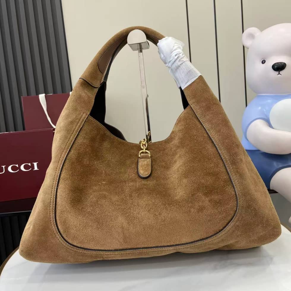 Gucci Softbit Suede Maxi Brown Shoulder Bag_1_158170 Gucci Softbit Suede Maxi Brown Shoulder Bag