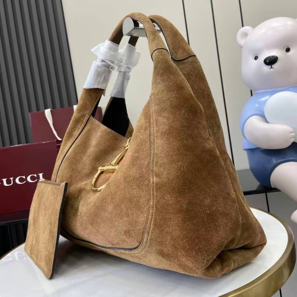 Gucci Softbit Suede Maxi Brown Shoulder Bag_2_158170 Gucci Softbit Suede Maxi Brown Shoulder Bag