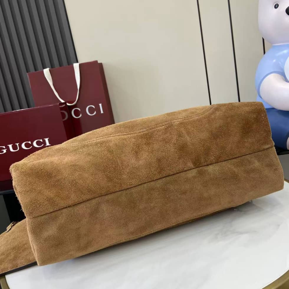 Gucci Softbit Suede Maxi Brown Shoulder Bag_3_158170 Gucci Softbit Suede Maxi Brown Shoulder Bag