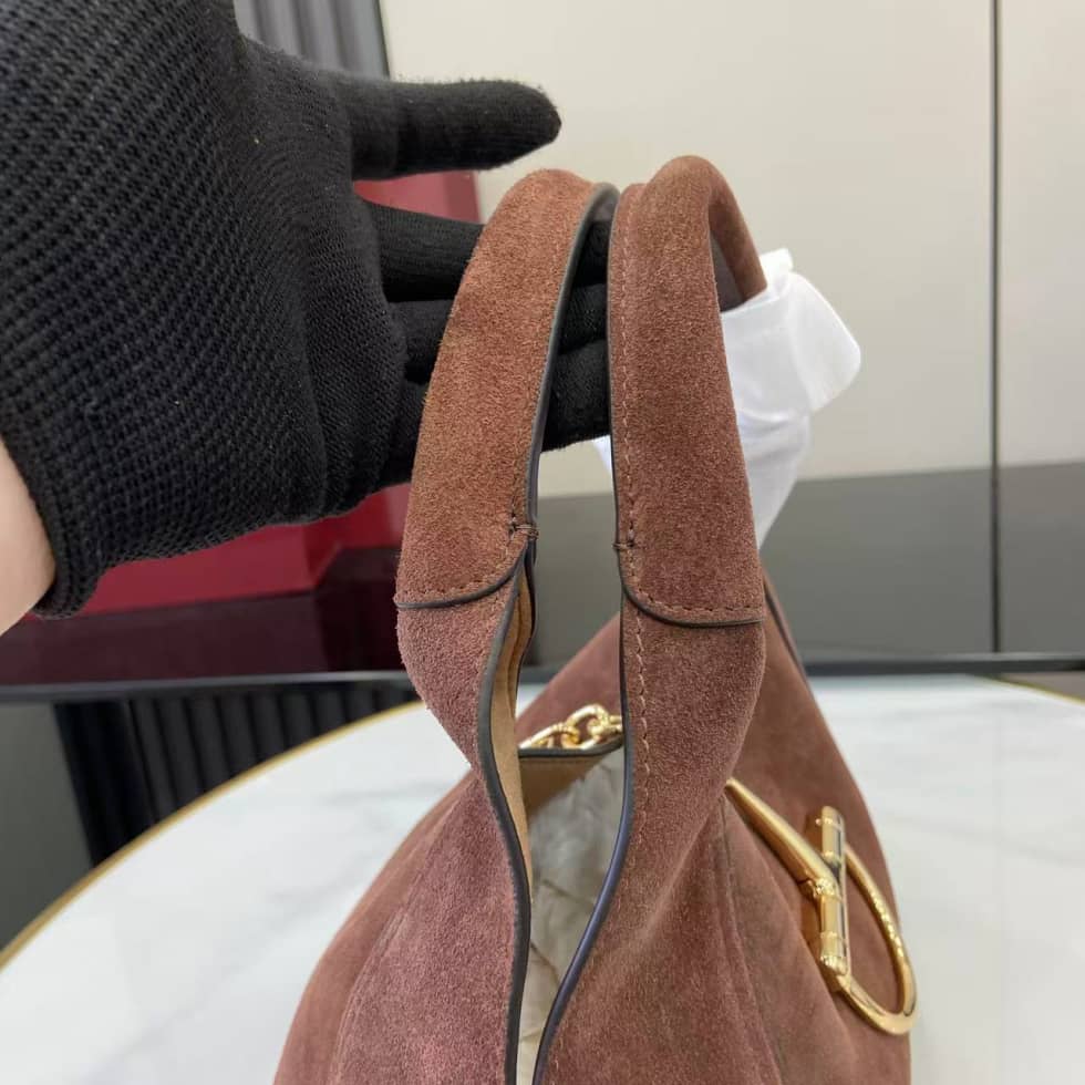 Gucci Softbit Suede Medium Dark Brown Top Handle Bag_3_158180 Gucci Softbit Suede Medium Dark Brown Top Handle Bag