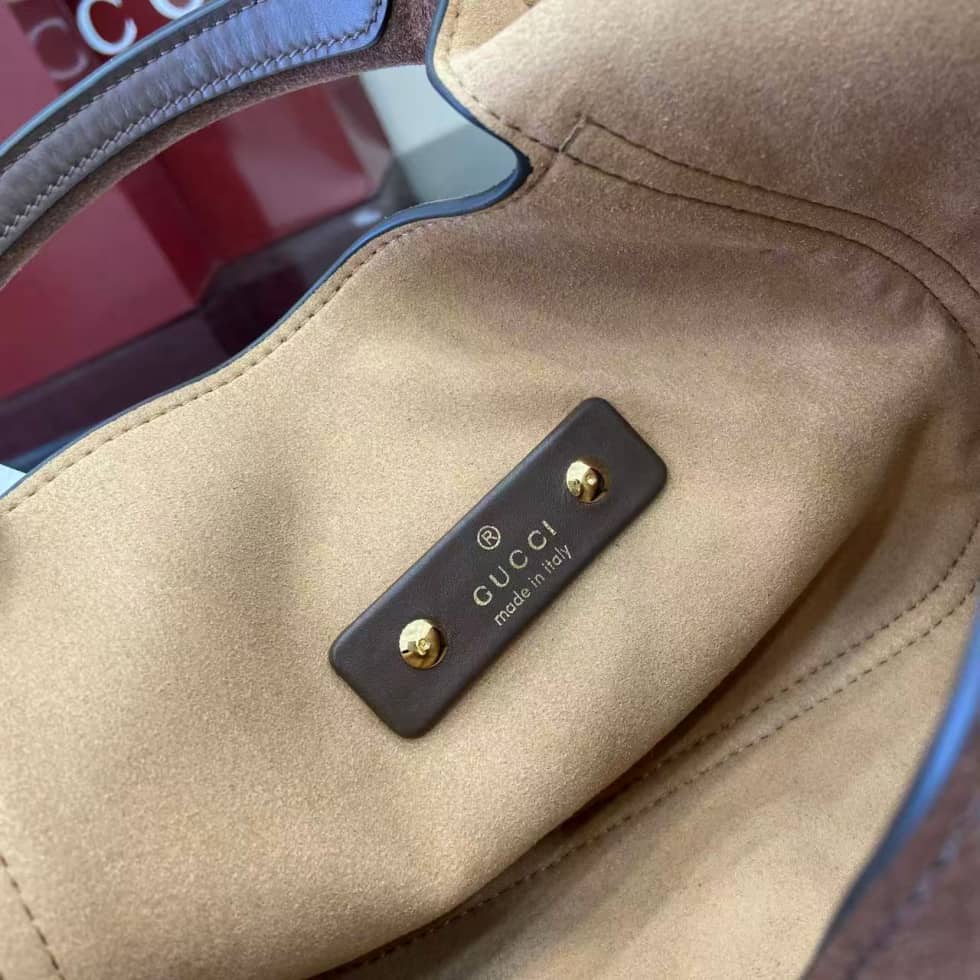 Gucci Softbit Suede Medium Dark Brown Top Handle Bag_8_158180 Gucci Softbit Suede Medium Dark Brown Top Handle Bag