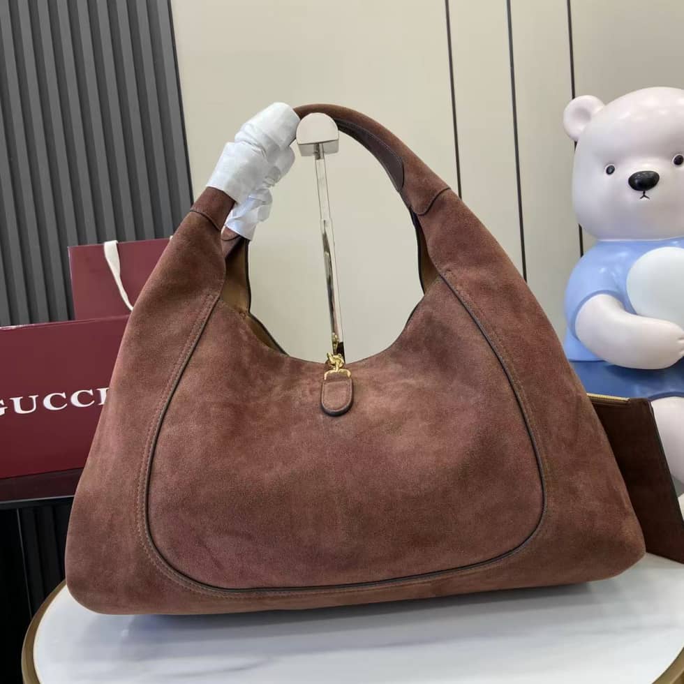 Gucci Softbit Suede Maxi Dark Brown Shoulder Bag_1_158190 Gucci Softbit Suede Maxi Dark Brown Shoulder Bag