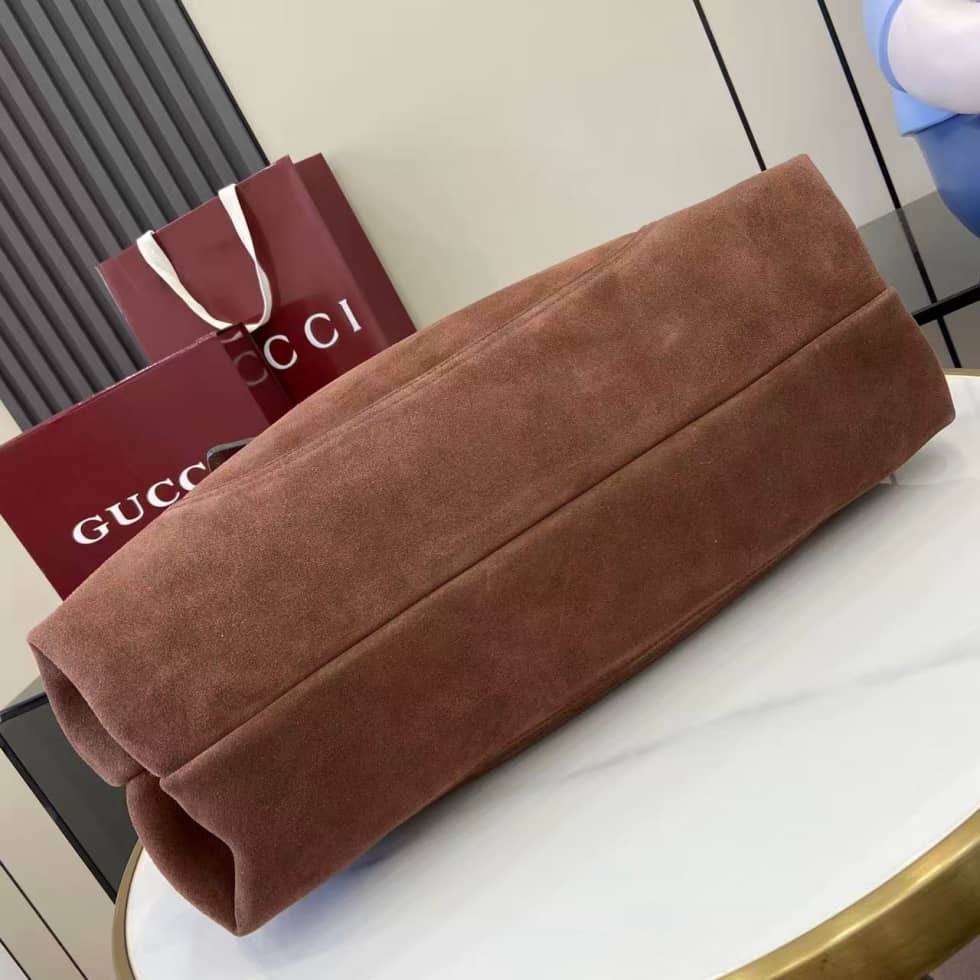 Gucci Softbit Suede Maxi Dark Brown Shoulder Bag_3_158190 Gucci Softbit Suede Maxi Dark Brown Shoulder Bag