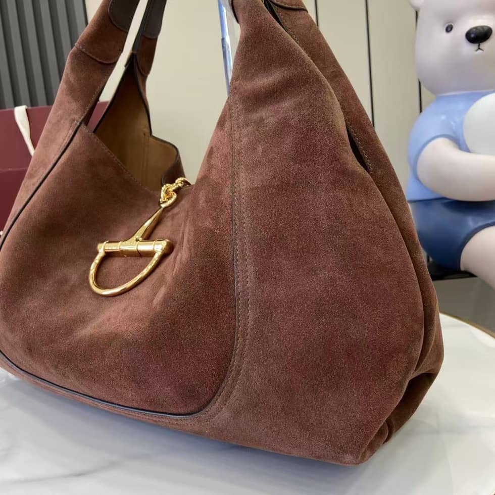 Gucci Softbit Suede Maxi Dark Brown Shoulder Bag_5_158190 Gucci Softbit Suede Maxi Dark Brown Shoulder Bag