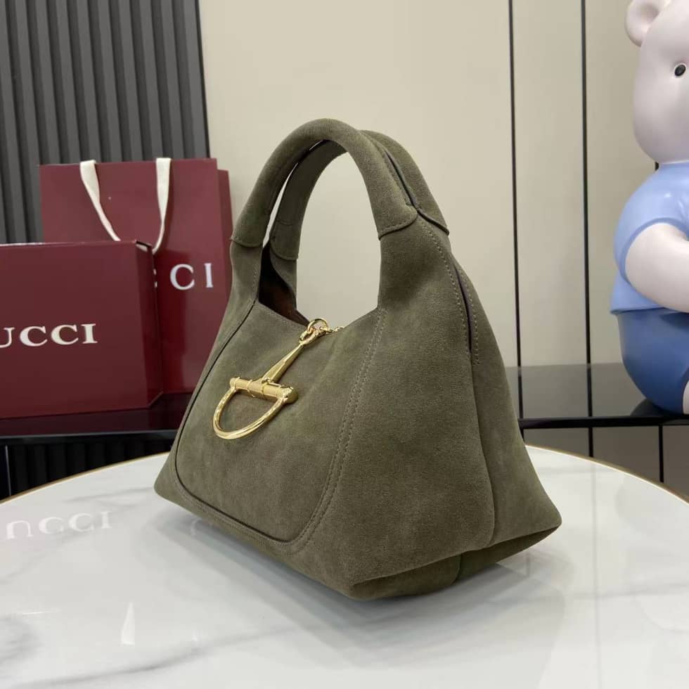 Gucci Softbit Suede Medium Green Top Handle Bag_2_158200 Gucci Softbit Suede Medium Green Top Handle Bag