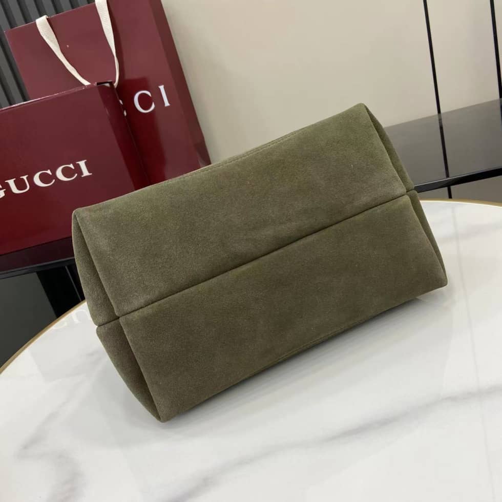 Gucci Softbit Suede Medium Green Top Handle Bag_3_158200 Gucci Softbit Suede Medium Green Top Handle Bag