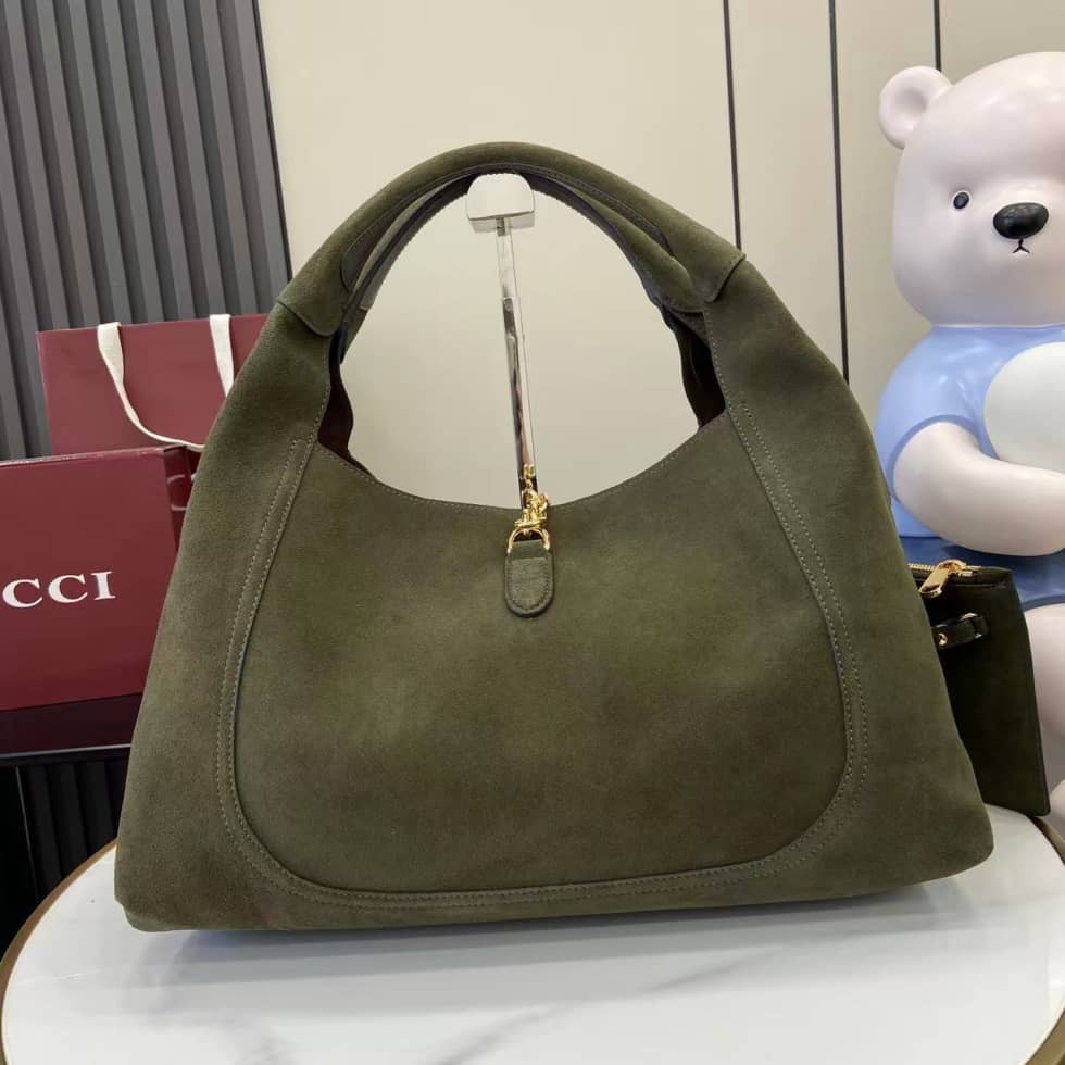 Gucci Softbit Suede Maxi Green Shoulder Bag_1_158210 Gucci Softbit Suede Maxi Green Shoulder Bag