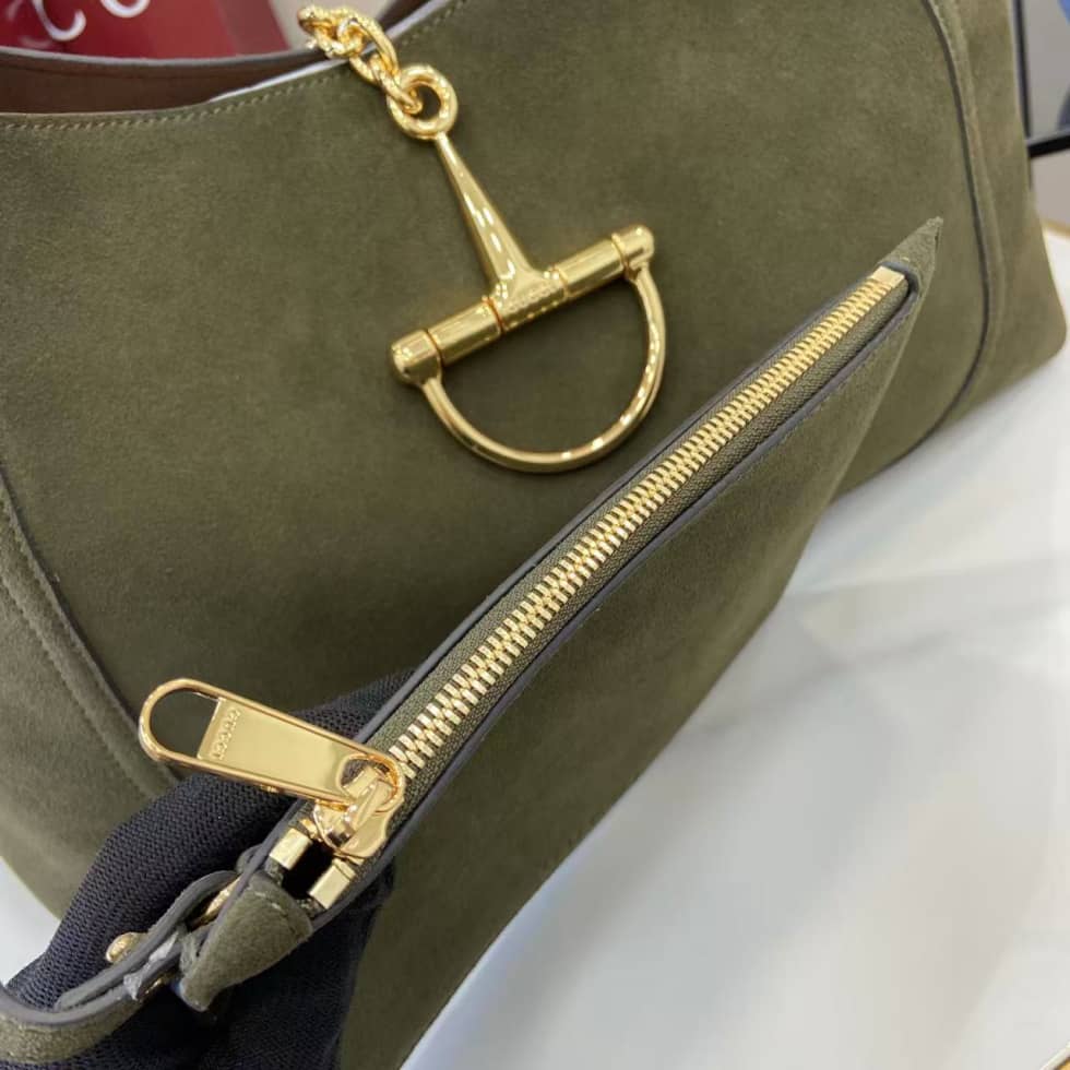 Gucci Softbit Suede Maxi Green Shoulder Bag_4_158210 Gucci Softbit Suede Maxi Green Shoulder Bag