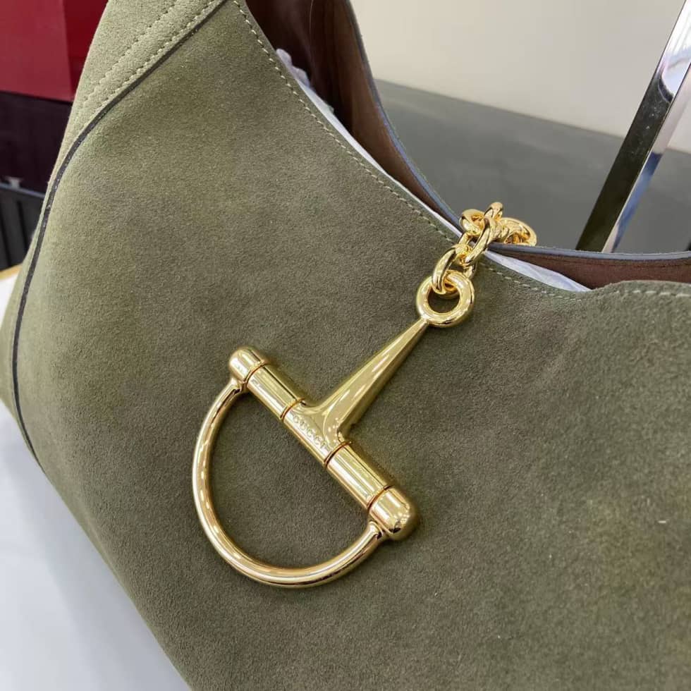 Gucci Softbit Suede Maxi Green Shoulder Bag_5_158210 Gucci Softbit Suede Maxi Green Shoulder Bag