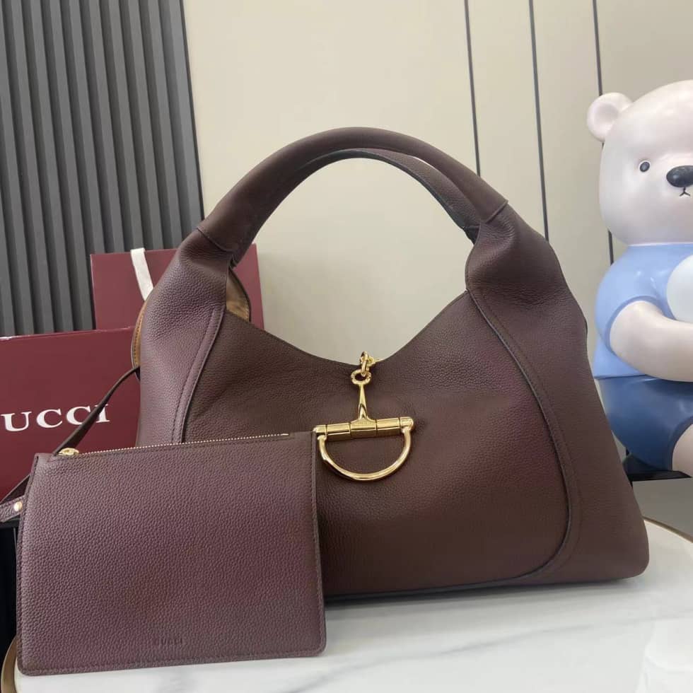 Gucci Softbit Leather Maxi Dark Brown Shoulder Bag_10_158230 Gucci Softbit Leather Maxi Dark Brown Shoulder Bag