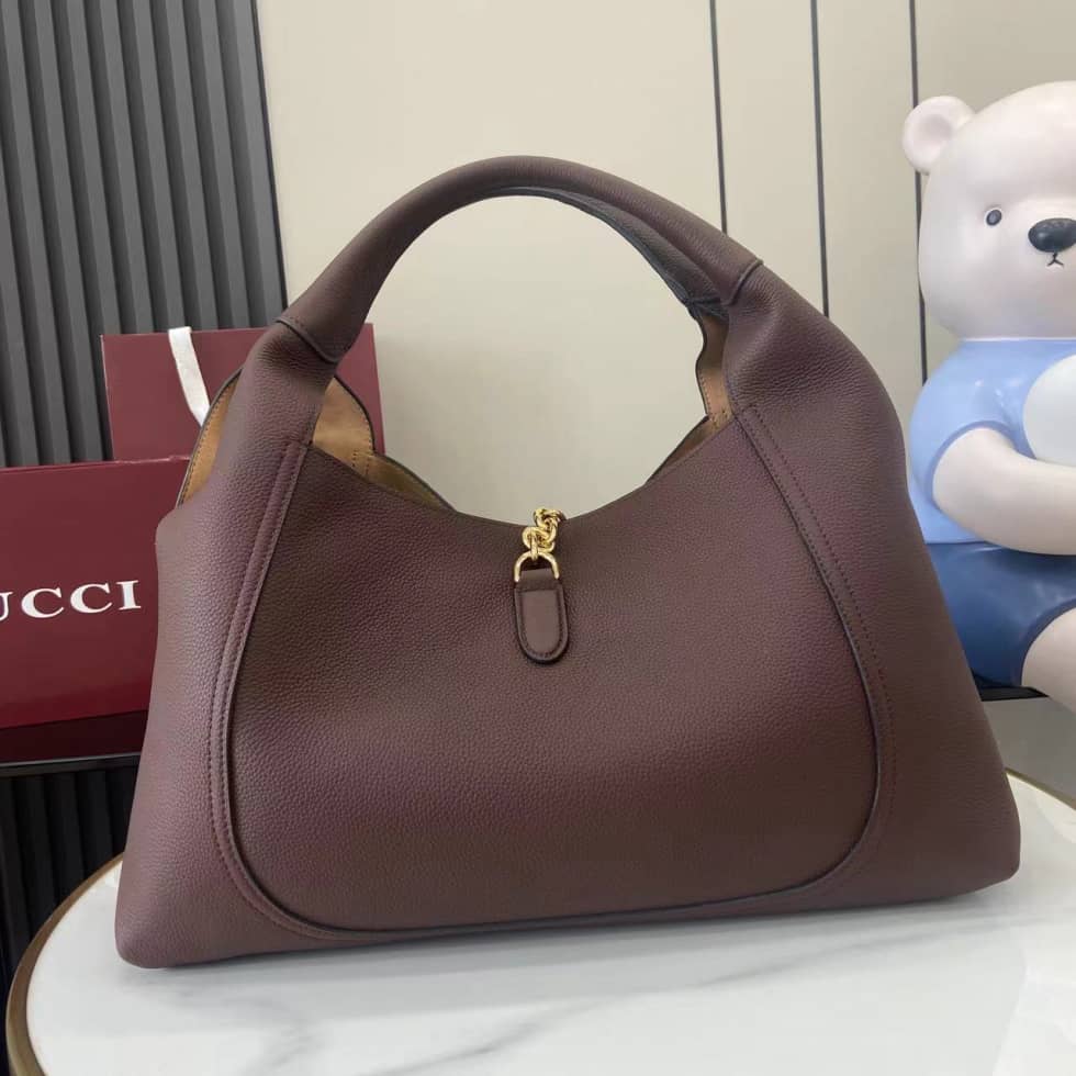 Gucci Softbit Leather Maxi Dark Brown Shoulder Bag_1_158230 Gucci Softbit Leather Maxi Dark Brown Shoulder Bag