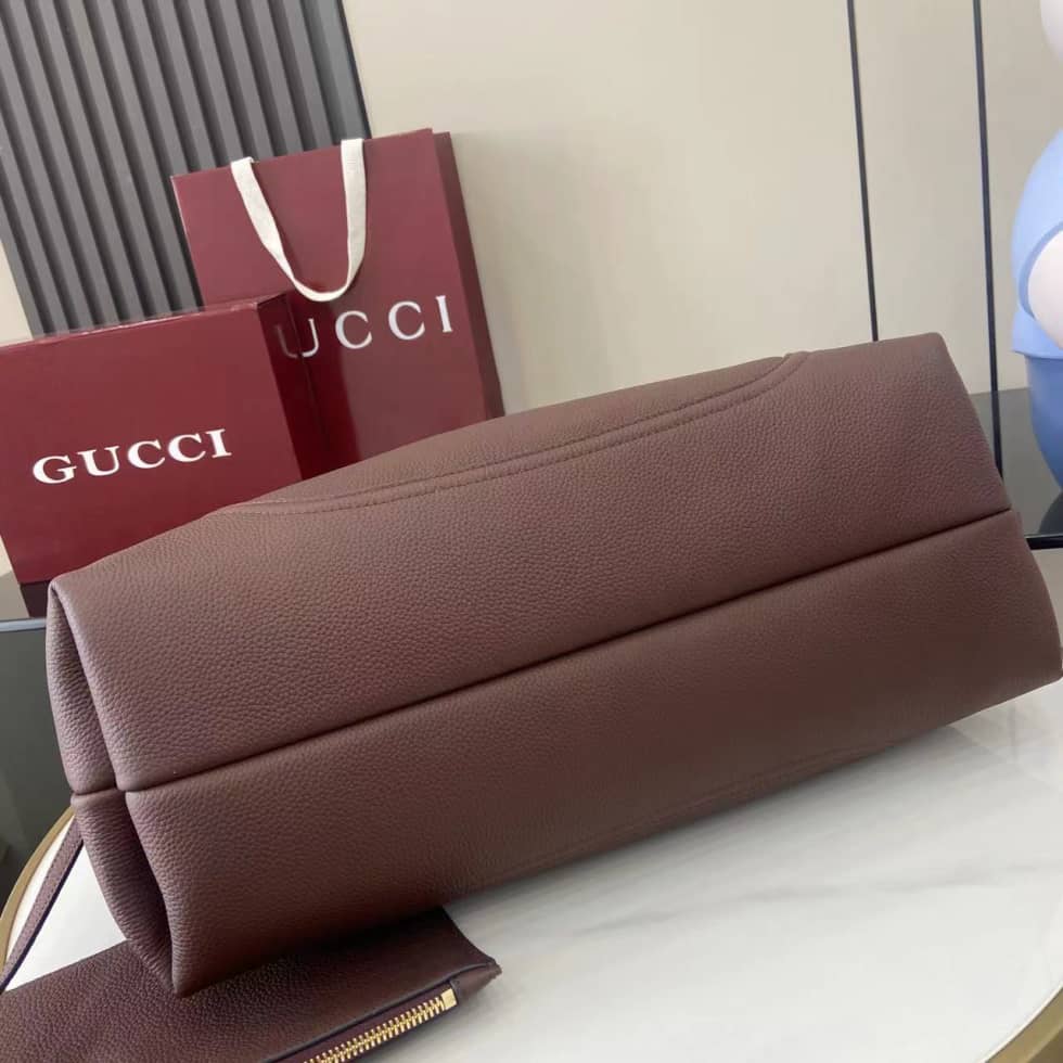 Gucci Softbit Leather Maxi Dark Brown Shoulder Bag_3_158230 Gucci Softbit Leather Maxi Dark Brown Shoulder Bag