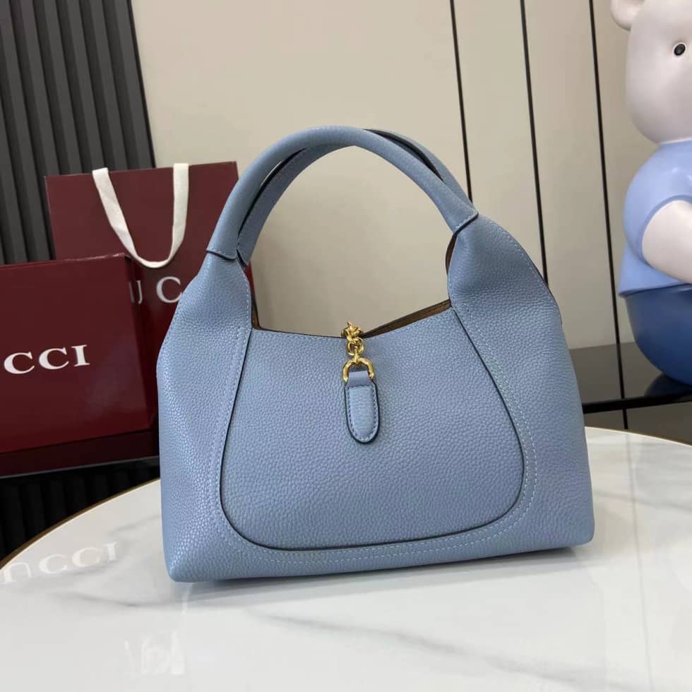 Gucci Softbit Leather Medium Blue Shoulder Bag_1_158240 Gucci Softbit Leather Medium Blue Shoulder Bag