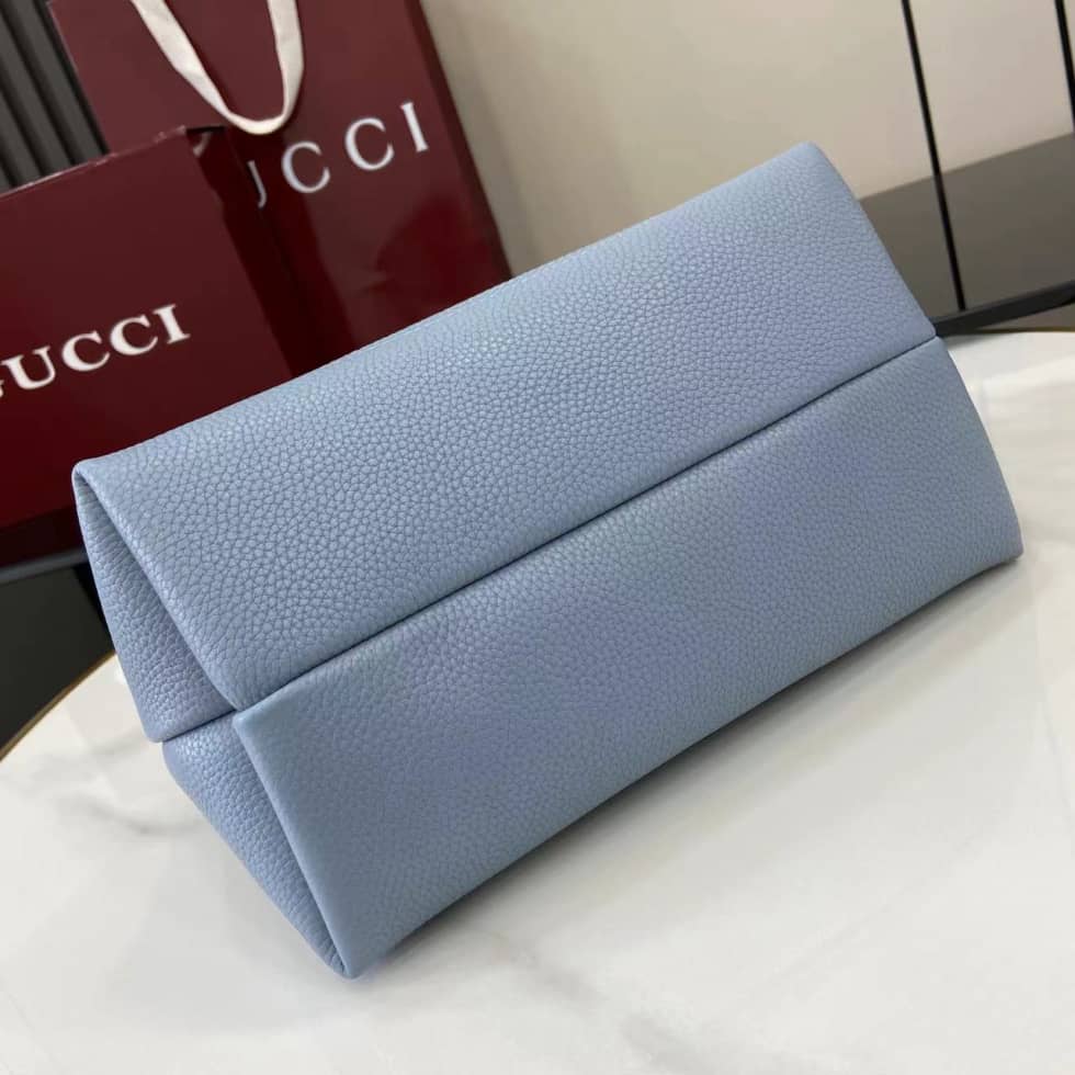 Gucci Softbit Leather Medium Blue Shoulder Bag_3_158240 Gucci Softbit Leather Medium Blue Shoulder Bag