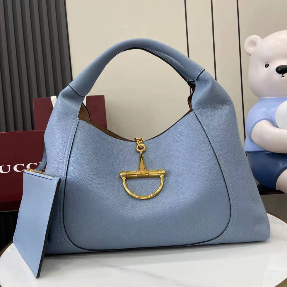 Gucci Softbit Leather Maxi Blue Shoulder Bag_10_158250 Gucci Softbit Leather Maxi Blue Shoulder Bag