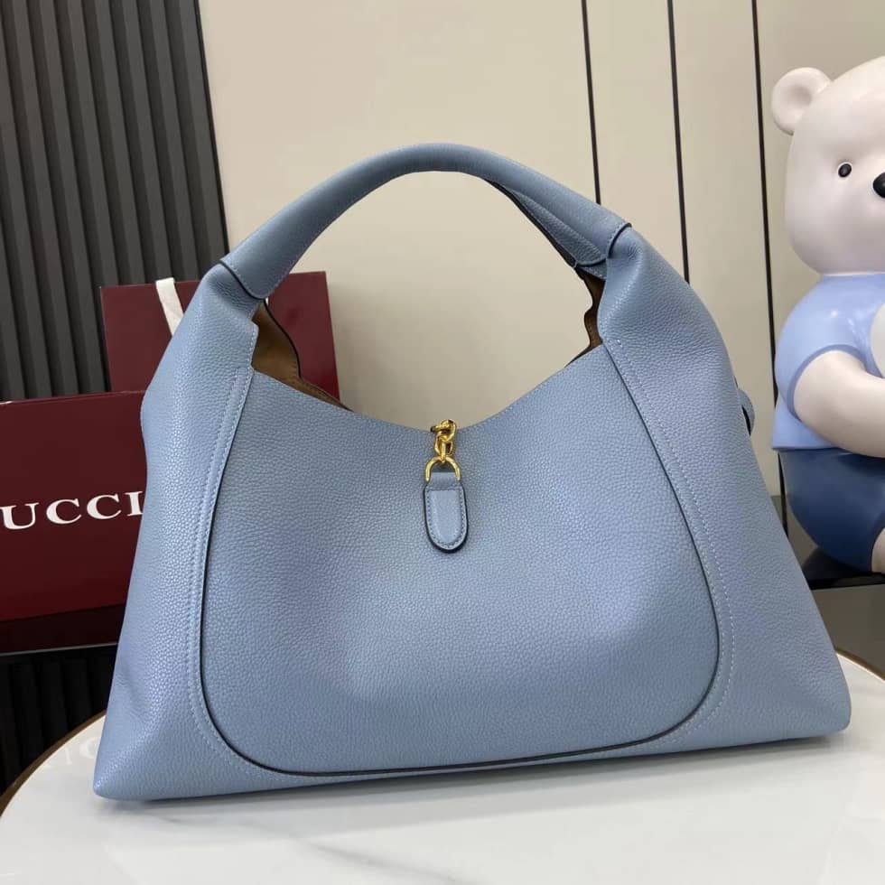 Gucci Softbit Leather Maxi Blue Shoulder Bag_1_158250 Gucci Softbit Leather Maxi Blue Shoulder Bag