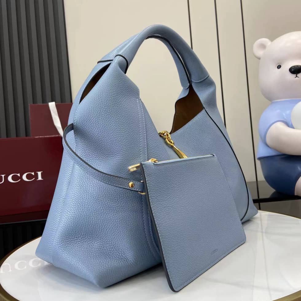 Gucci Softbit Leather Maxi Blue Shoulder Bag_2_158250 Gucci Softbit Leather Maxi Blue Shoulder Bag