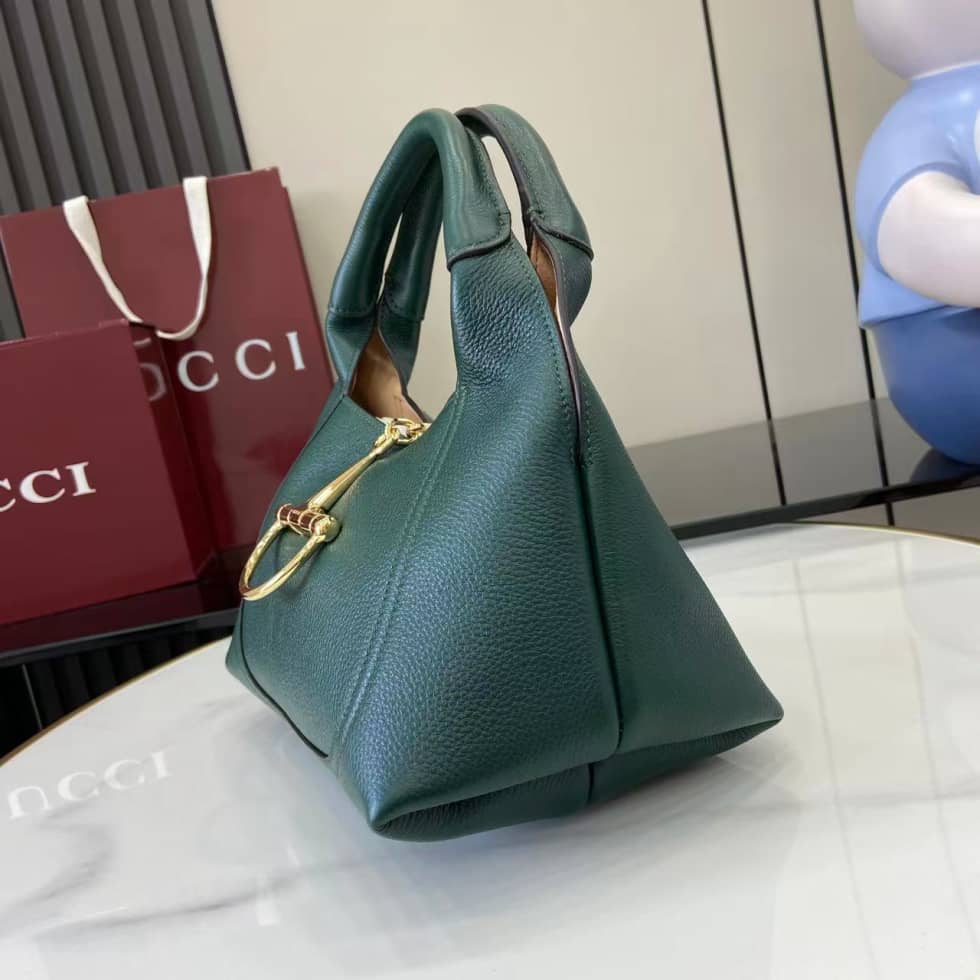 Gucci Softbit Leather Medium Green Shoulder Bag_2_158260 Gucci Softbit Leather Medium Green Shoulder Bag