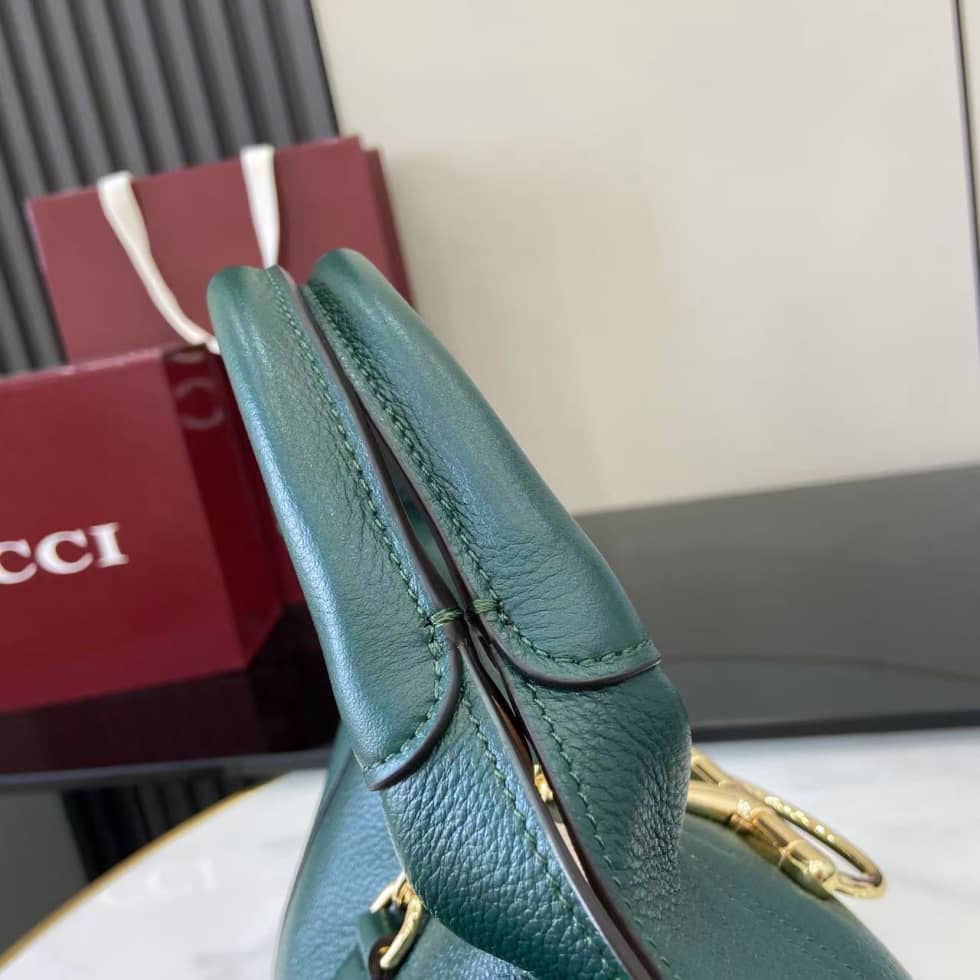 Gucci Softbit Leather Medium Green Shoulder Bag_6_158260 Gucci Softbit Leather Medium Green Shoulder Bag