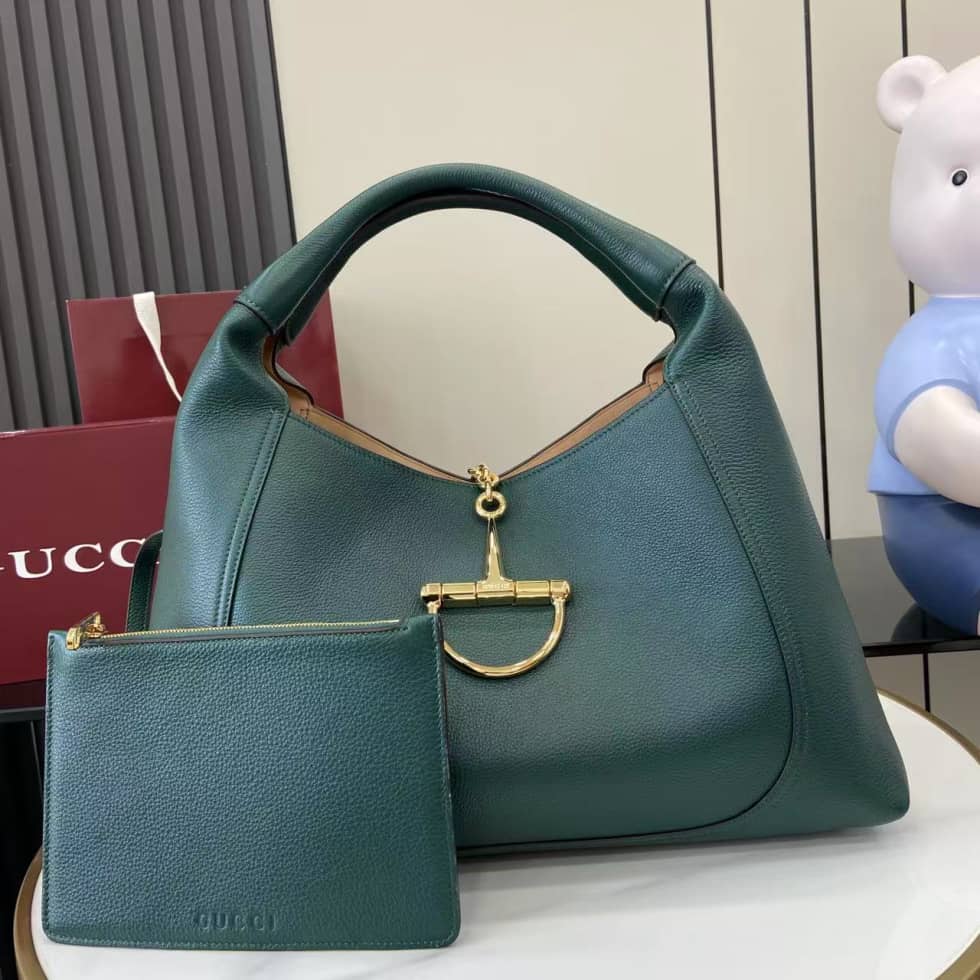 Gucci Softbit Leather Maxi Green Shoulder Bag_10_158270 Gucci Softbit Leather Maxi Green Shoulder Bag