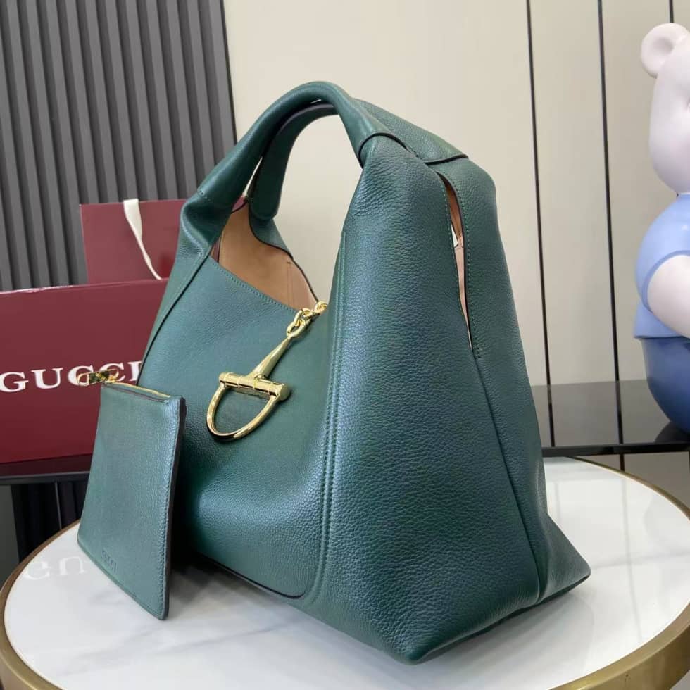 Gucci Softbit Leather Maxi Green Shoulder Bag_2_158270 Gucci Softbit Leather Maxi Green Shoulder Bag