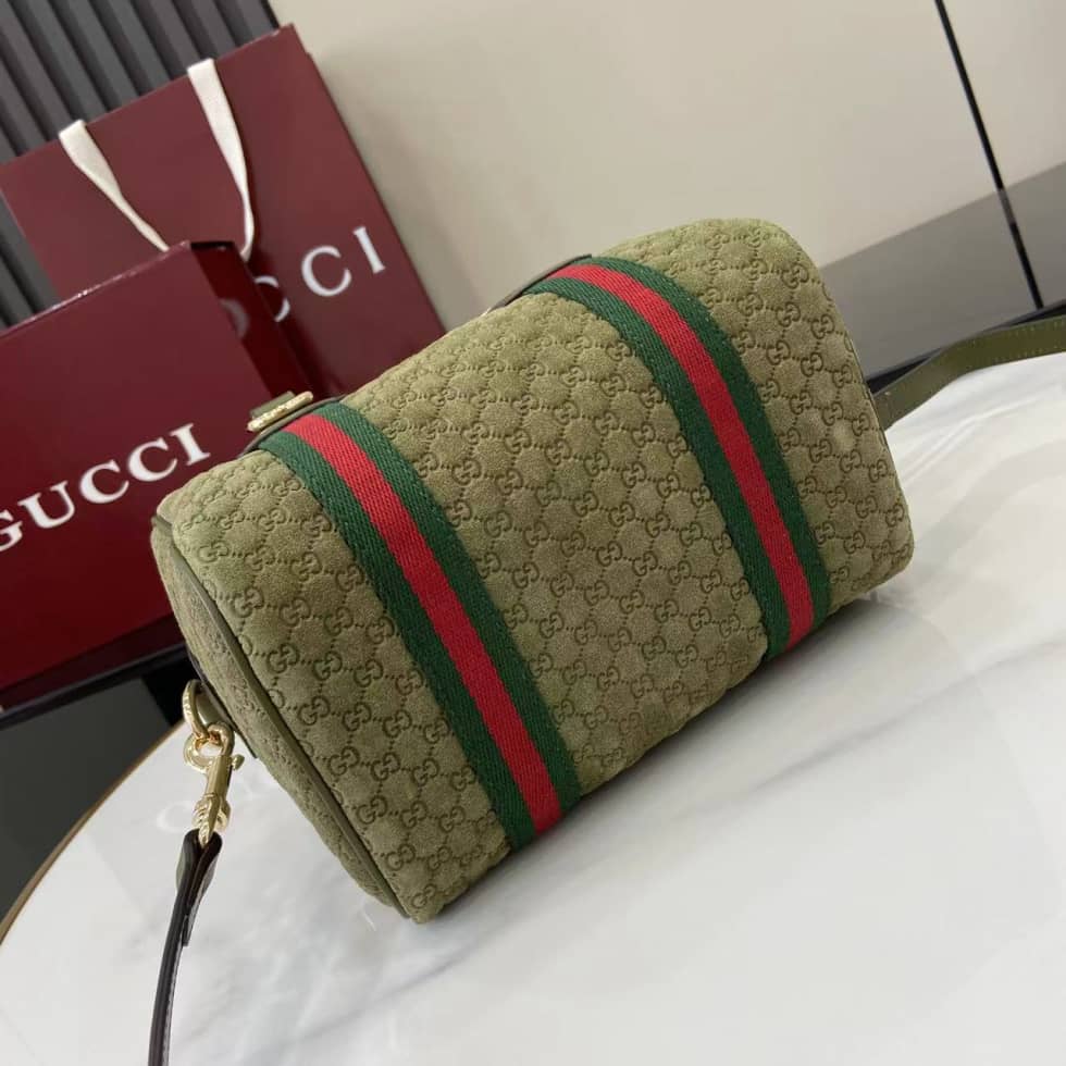Gucci GG Suede Mini Green Boston Bag 859975_3_158300 Gucci GG Suede Mini Green Boston Bag 859975