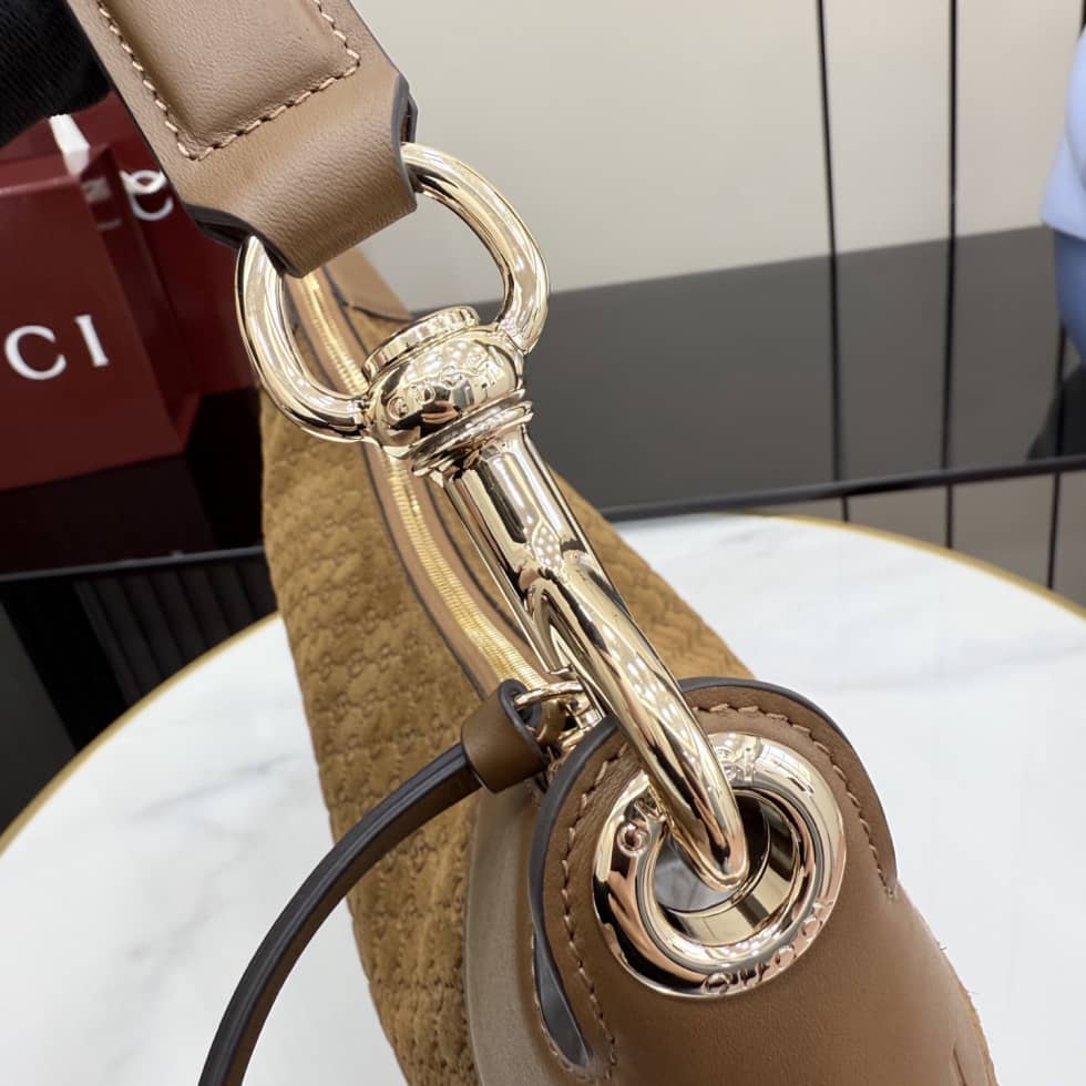 Gucci B Suede Medium Brown Hobo Bag 855251_6_158320 Gucci B Suede Medium Brown Hobo Bag 855251