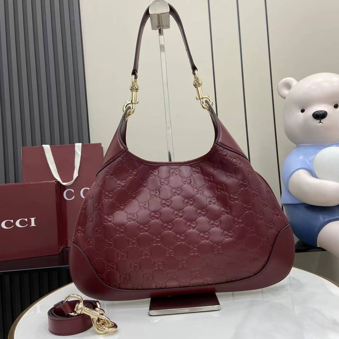 Gucci B Medium Red Shoulder Bag 834981_10_158330 Gucci B Medium Red Shoulder Bag 834981