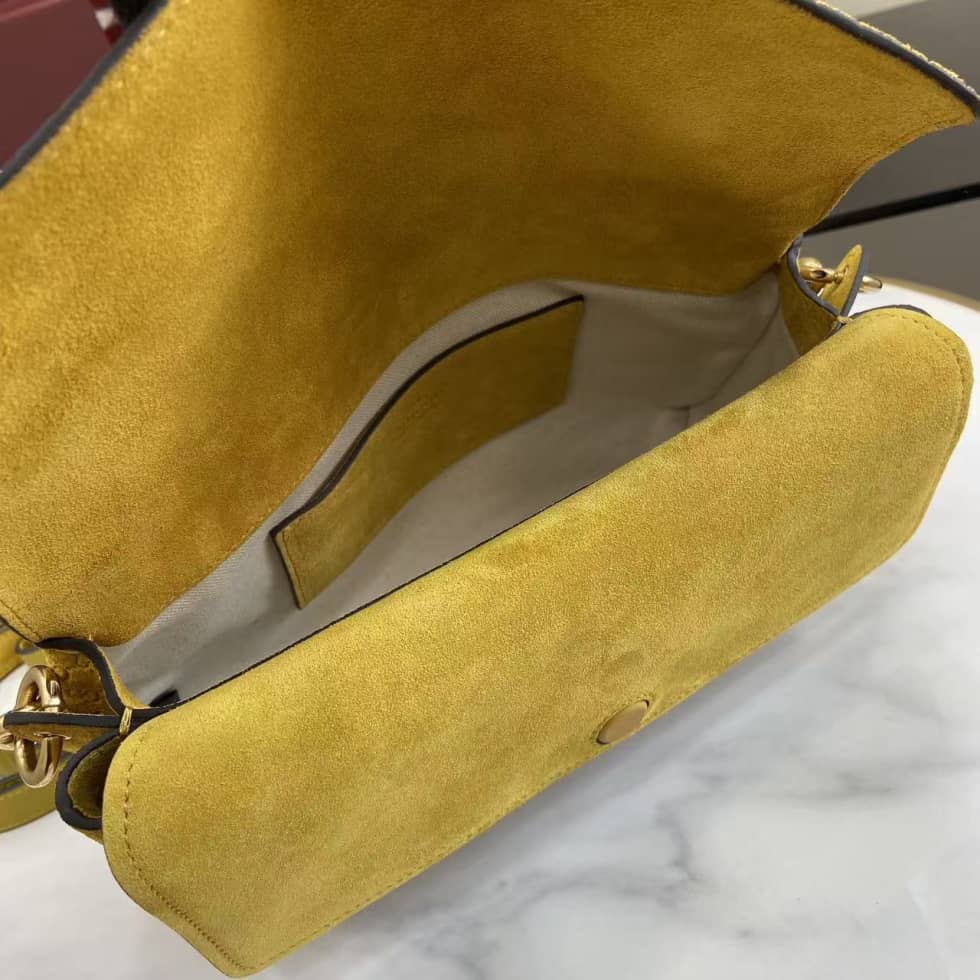 Gucci Suede Embossed Leather Medium Yellow Shoulder Bag_7_158360 Gucci Suede Embossed Leather Medium Yellow Shoulder Bag