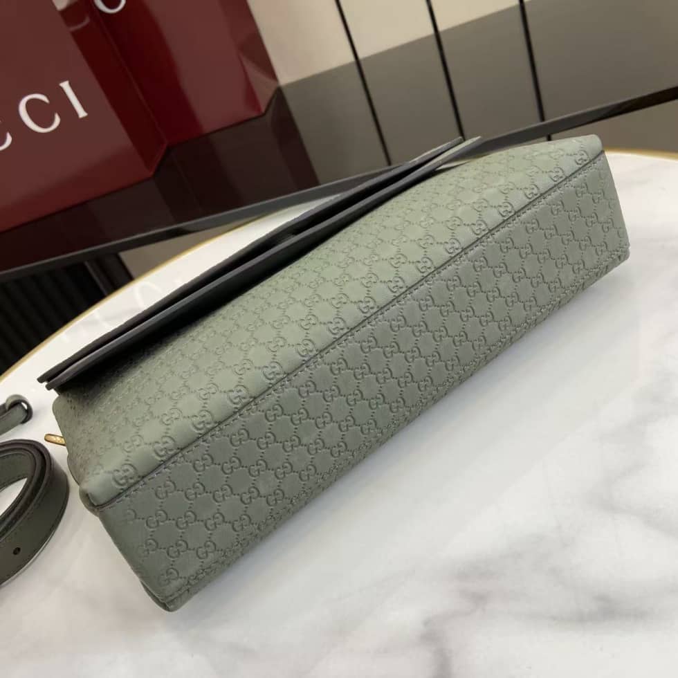 Gucci Suede Embossed Leather Medium Green Shoulder Bag_3_158420 Gucci Suede Embossed Leather Medium Green Shoulder Bag