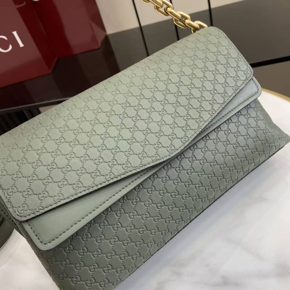 Gucci Suede Embossed Leather Medium Green Shoulder Bag_4_158420 Gucci Suede Embossed Leather Medium Green Shoulder Bag